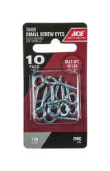 Ace 1/8 in. Dia. x 1 in. L Zinc-Plated Steel Screw Eye 40 lb. 10 pk