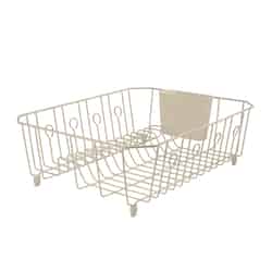 Rubbermaid 13.8 in. W x 17.6 in. L x 5.9 in. H Steel Dish Drainer Bisque