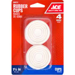 Ace Rubber Caster Cup White Round 1-3/4 in. W 4 pk