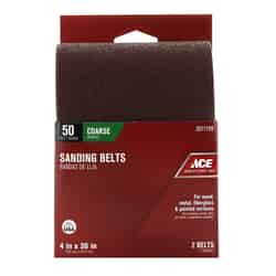 Ace 36 in. L x 4 in. W Aluminum Oxide Sanding Belt 50 Grit 2 pk Coarse