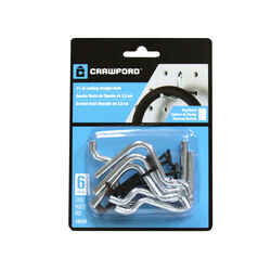 Crawford Zinc Plated Black/Silver Steel 1.5 in. Peg Hooks 6