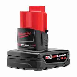 Milwaukee M12 REDLITHIUM XC6.0 12 V 6 Ah Lithium-Ion Battery Pack 1 pc