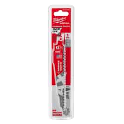 Milwaukee AX 6 in. L x 1 in. W Carbide Reciprocating Saw Blade 5 TPI 1 pk Demolition