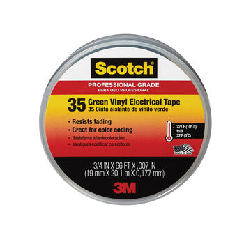 Scotch 3/4 in. W x 66 ft. L Green Vinyl Electrical Tape