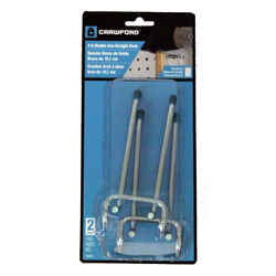 Crawford Zinc-Plated Silver Steel Pegboard Heavy Duty Double Arm Double Hook 5 lb. 2 pk