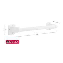 Delta White Stainless Steel Grab Bar 2-3/8 in. H x 2-3/8 in. W x 16 in. L
