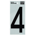 Hy-Ko Reflective Vinyl 6 in. 4 Number Self-Adhesive Black