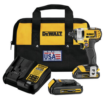 DeWalt 20V MAX 20 V 1/4 in. Cordless Brushed Impact Driver Kit (Battery & Charger)