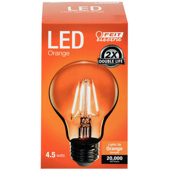 Feit Electric Filament A19 E26 (Medium) LED Bulb Orange 30 Watt Equivalence 1 pk