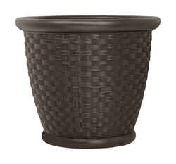 Suncast 16.5 in. H x 18 in. W Brown Resin Planter