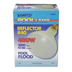 Satco Pool Lamp 400 watts BR40 Incandescent Bulb Soft White Floodlight 1 pk 4000 lumens
