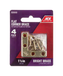 Ace 1-1/2 in. H x 2.750 in. W x 1-1/2 in. D Flat Corner Brace Brass