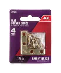 Ace 1-1/2 in. H x 2.750 in. W x 1-1/2 in. D Flat Corner Brace Brass