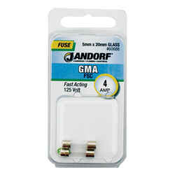 Jandorf GMA 4 amps 125 volt Glass Fast Acting Fuse 2 pk