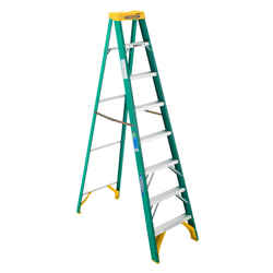 Werner 8 ft. H X 25 in. W Fiberglass Step Ladder Type II 225 lb. cap.