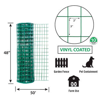 Garden Craft 48 in. H X 50 ft. L Steel Garden Fence Green