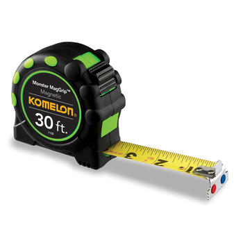 Komelon Magnetic 30 ft. L x 1 in. W Black Tape Measure 1 pk