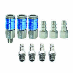 Tru-Flate Aluminum Air Coupler and Plug Set 1/4 in. Female NPT 10 pc.