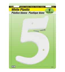 Hy-Ko Plastic White 6 in. Number 5 Nail On
