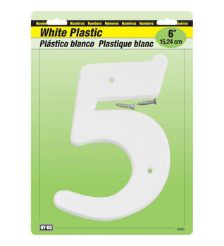 Hy-Ko Plastic White 6 in. Number 5 Nail On