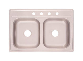 Kindred Stainless Steel Top Mount 33 in. W x 22 in. L Kitchen Sink