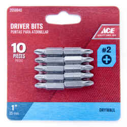 Ace Phillips 1 in. L x 2 Drywall Insert Bit Hex Shank 10 pc. S2 Tool Steel 1/4 in.