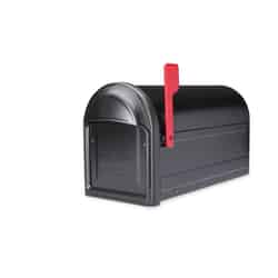 Architectural Mailboxes Barrington Galvanized Steel Post Mount Black Mailbox