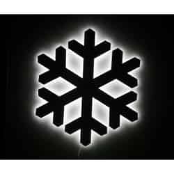 Neo-Neon Backlit 2D Snowflake Wall Art White PVC 1 EA