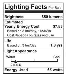 Westinghouse 65 watts BR30 Incandescent Bulb 650 lumens White Spotlight 1 pk