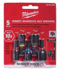 Milwaukee SHOCKWAVE Assorted 1.5 in. L Insert Nut Driver Set Steel 1/4 in. Hex Shank 5 pc.