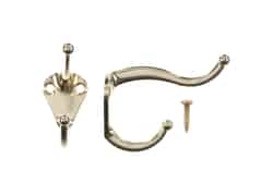 Ace 3 in. L Gold Bright Brass Small Coat and Hat Hook 2 pk Brass