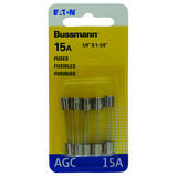 Bussmann 15 amps AGC Glass Tube Fuse 5 pk