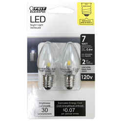 Feit Electric C7 E12 (Candelabra) LED Bulb White 2 Watt Equivalence 2 pk