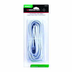 Monster Cable White 50 ft. L Modular Telephone Line Cable
