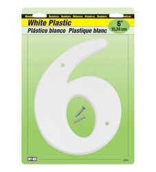 Hy-Ko 6 in. 6 Number Mounting Screws Plastic White