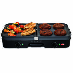 Hamilton Beach Black Plastic Nonstick Surface Griddle/Grill 180 sq. in.