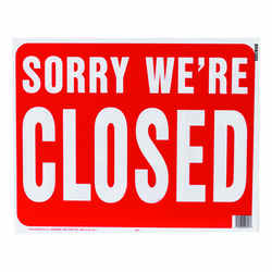 Hy-Ko English 19 in. W x 15 in. H Sign Yes We're Open / Sorry We're Closed Plastic