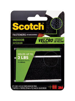 3M Scotch Medium Foam 2 pk 3 in. L Hook and Loop Fastener