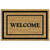 DeCoir Classic Welcome Border Tan/Black Coir Nonslip Door Mat 18 in. L x 30 in. W