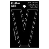 Hy-Ko 3 in. Vinyl V Black Self-Adhesive Letter