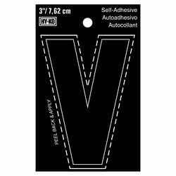 Hy-Ko 3 in. Vinyl V Black Self-Adhesive Letter