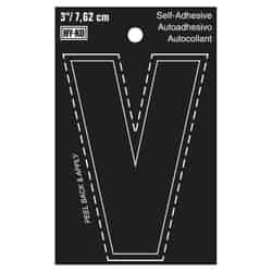 Hy-Ko 3 in. Vinyl V Black Self-Adhesive Letter