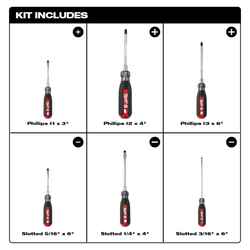 Milwaukee 6 pc Phillips/Slotted Screwdriver Set