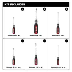 Milwaukee 6 pc Phillips/Slotted Screwdriver Set