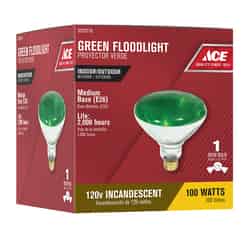 Ace 100 watts PAR38 Incandescent Bulb Green 1 pk Floodlight