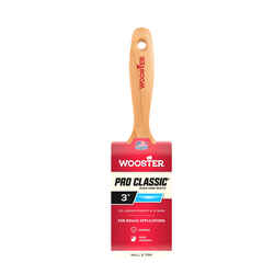 Wooster Majestic 3 in. W Chiseled Black China Bristle Paint Brush