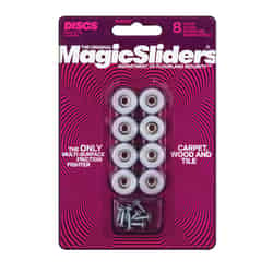Magic Sliders Plastic Floor Slide Round 3/4 in. W x 3/4 in. L 8 pk Gray