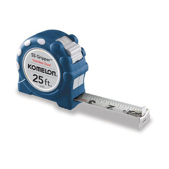 Komelon Stainless Steel 1 in. W x 25 ft. L Blue 1 pk Auto Lock Tape Measure