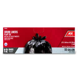 Ace 55 gal. Drum Liner Flap Tie 12 pk