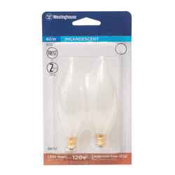 Westinghouse 60 watts B10 Incandescent Bulb 590 lumens White Decorative 2 pk